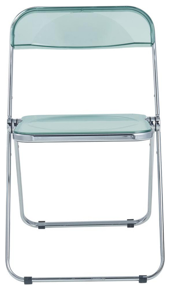 Leisuremod Lawrence Acrylic Folding Chair With Metal Frame  Set Of 2 Lf19G2   Contemporary   Folding Chairs And Stools   by clickhere2shop  Houzz