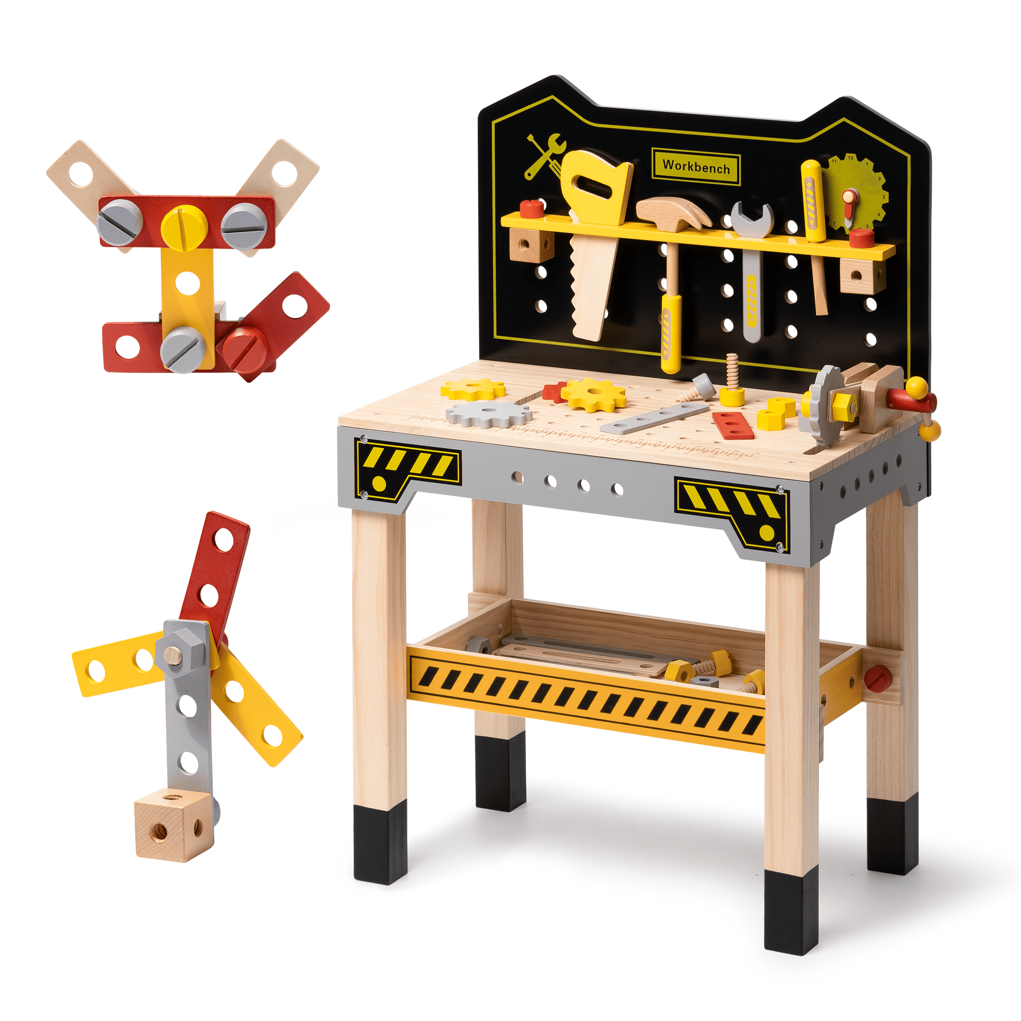 Gardenry Classic Wooden Workbench for Kids， Great Gift for Children for Christmas，Party，Birthday