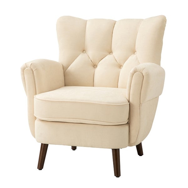 Gira Comfy Living Room Club Chair with Solid Wood Legs by HULALA HOME