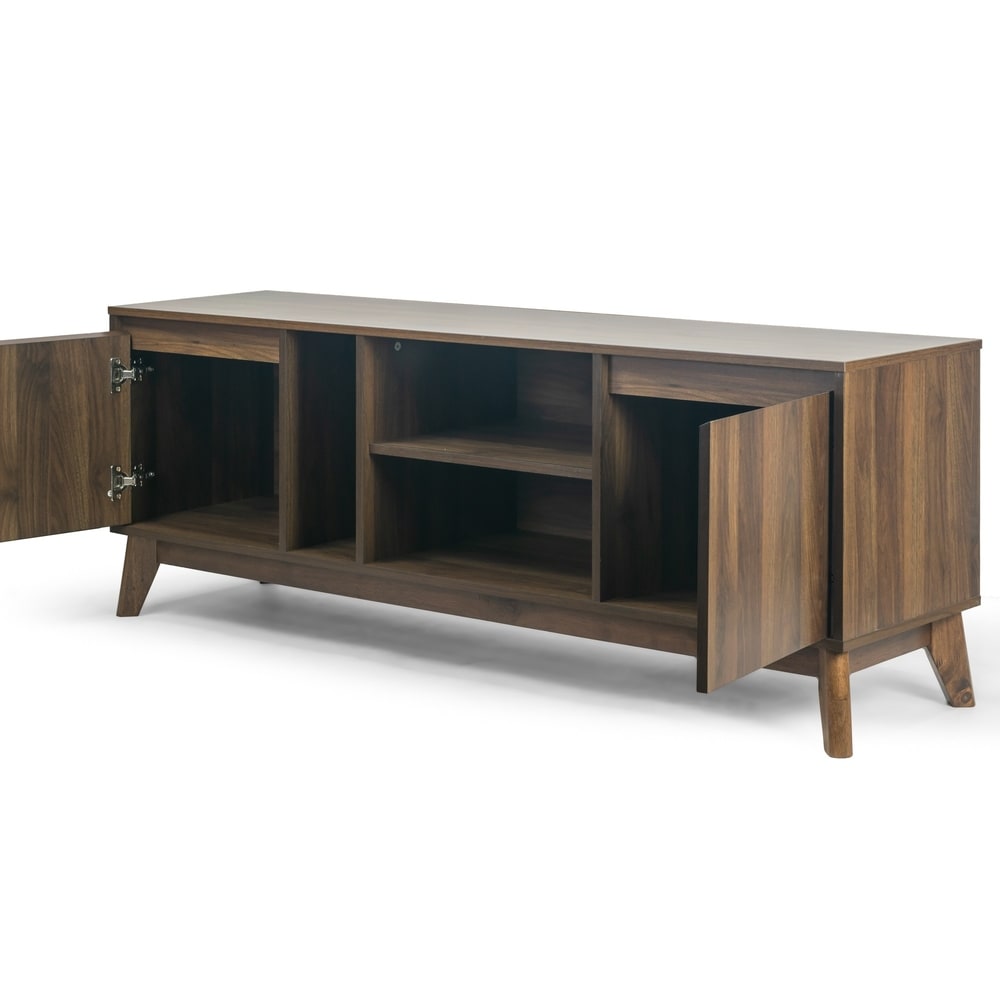 Anshu TV Stand with Two Cabinets and Open Shelves