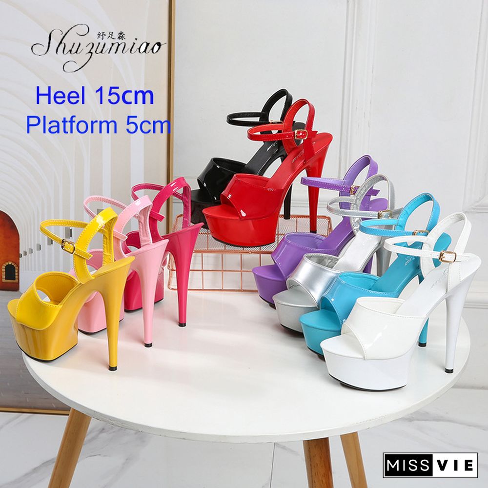 Pole Dance Shoes Stripper High Heels Women Sexy Show Shoes Sandals Party Club 13 15 17 CM Platform High-heeled Shoes Wedding New