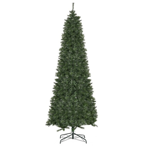 HOMCOM 8 ft. Slim Christmas Tree with Stand