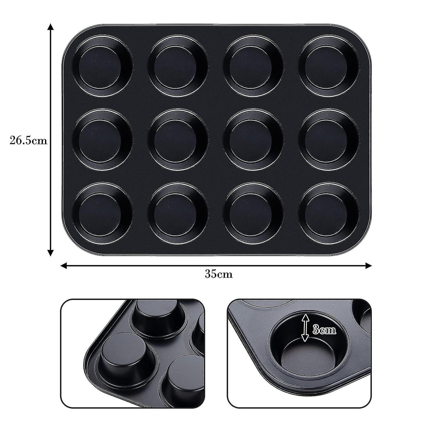 Doughnut Mould Non Stick Coating 12 Holes Carbon Steel Baking Tray For Cake Biscuit Bagel Sandwich M