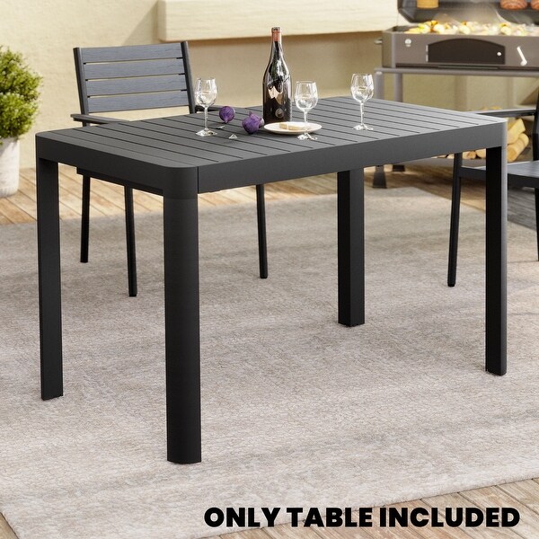 Outdoor Patio Expandable Rectangular Aluminum Dining Table