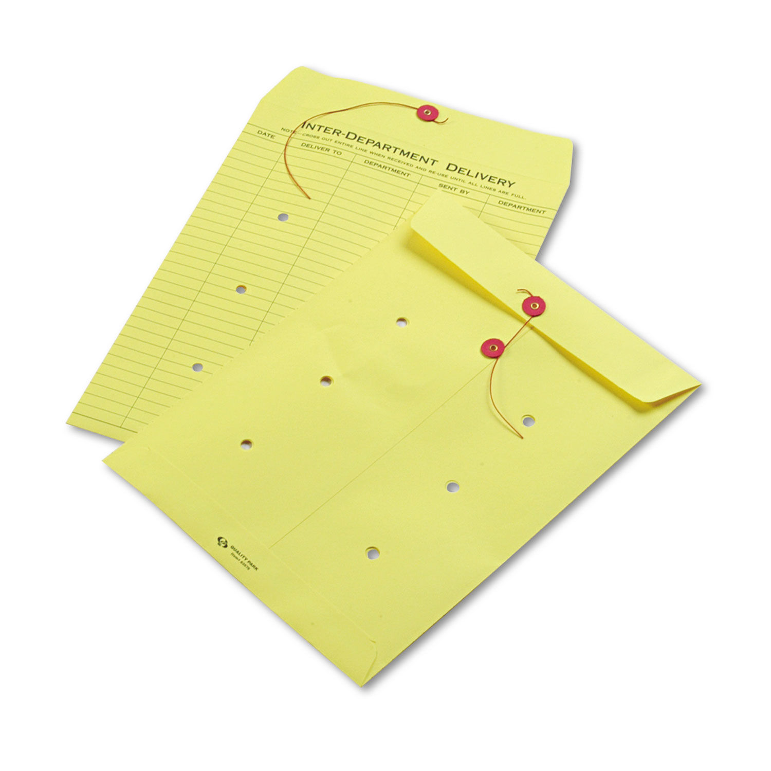 Colored Paper String and Button Interoffice Envelope by Quality Parkandtrade; QUA63576