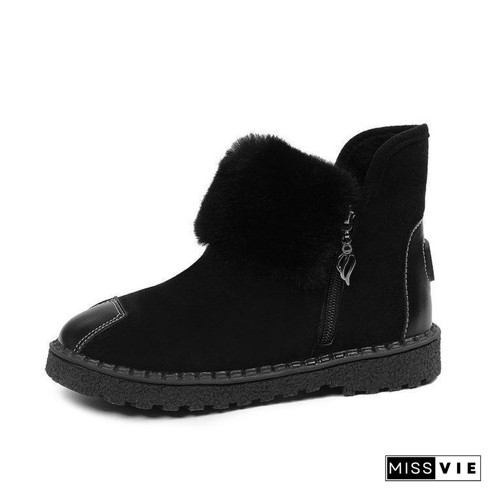 Zipper Platform Outdoor Suede Boots