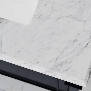 Home Decorators Collection Aberdeen 36 in. W x 22 in. D x 34.5 in. H Bath Vanity in Black with White Carrara Marble Top Aberdeen 36B