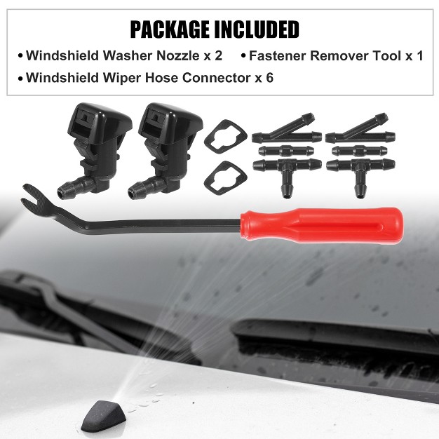 Unique Bargains Front Windshield Wiper Washer Nozzle Spray Jet Kit 7t4z17603a For Ford Edge For Lincoln Mkx 2007 2010 Black 11 Pcs