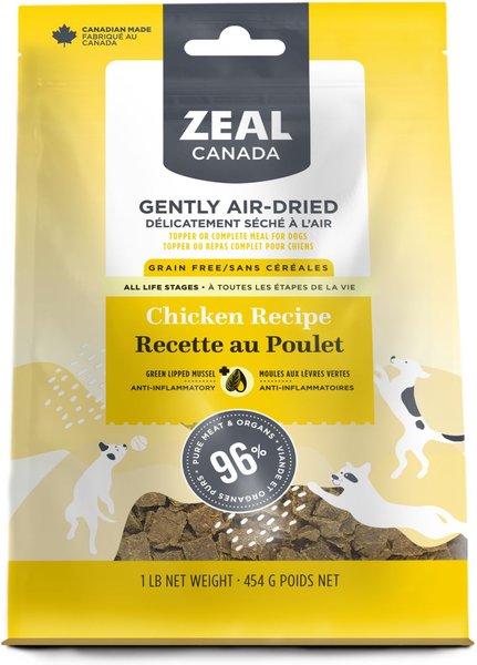 Zeal Canada Gently Chicken Flavored Air-Dried Dog Food， 1-lb bag