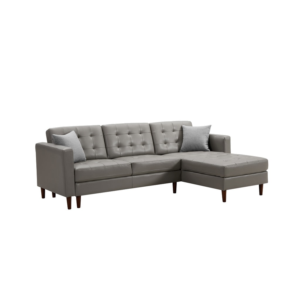 Dark Grey XU Leather U Shaped Sofa  with A Love Sofa and Two Lounge Chairs  Supporting DIY Combinations  Living Room Sofa Bed