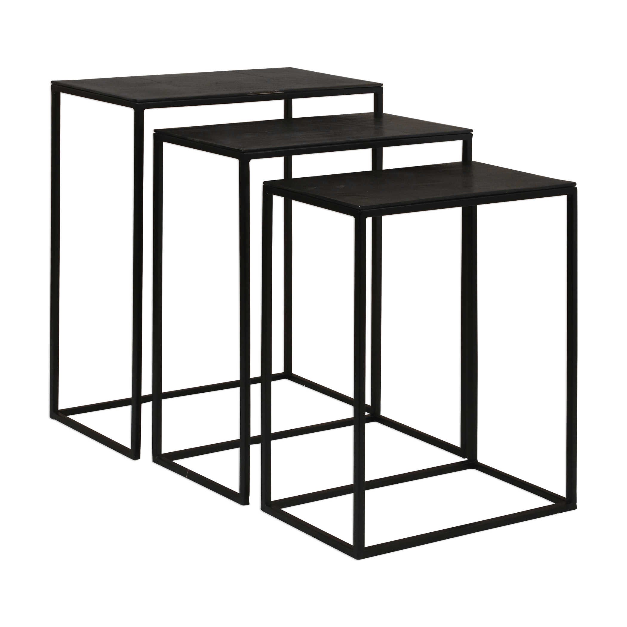 BLACK set of 3 COREENE NESTING TABLES