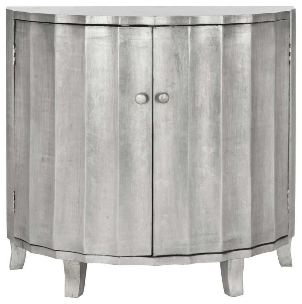 Garrett Demilune Cabinet Silver   Transitional   Accent Chests And Cabinets   by V.S.D Furniture  Houzz