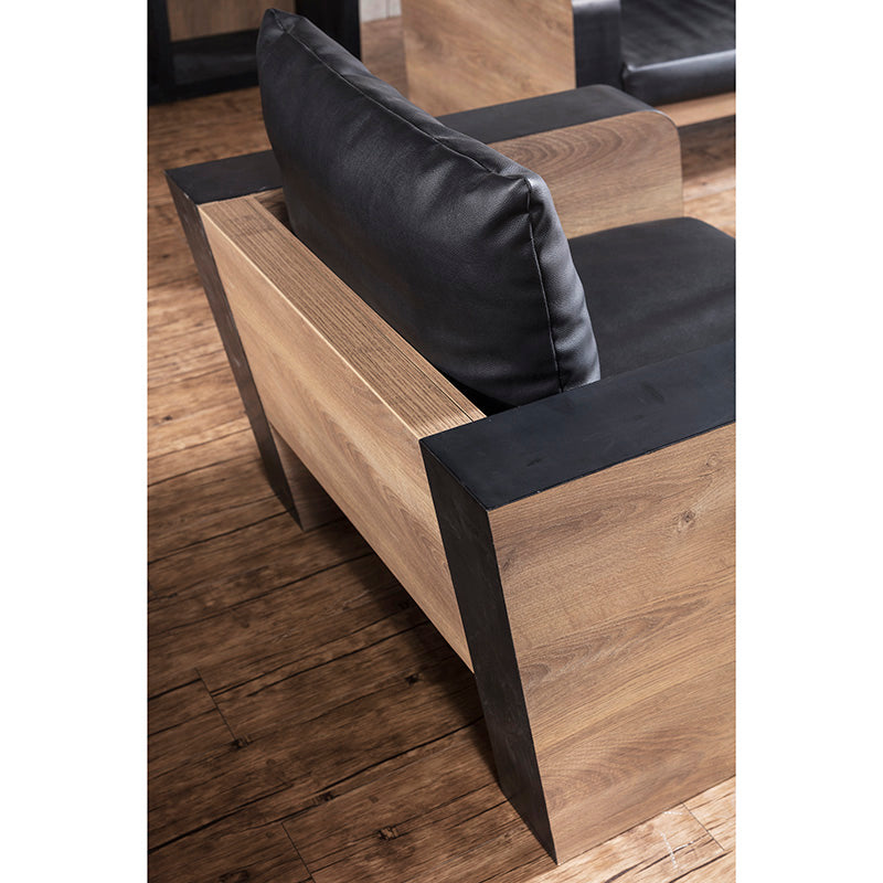 FRANCO Three Seater Sofa - Warm Oak & Black