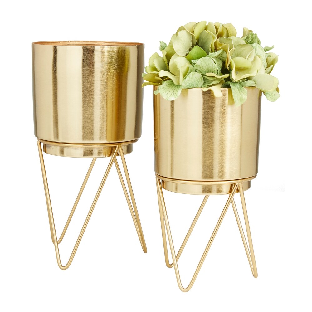 CosmoLiving by Cosmopolitan Metal Modern Planter (Set of 2)   S/2 12\