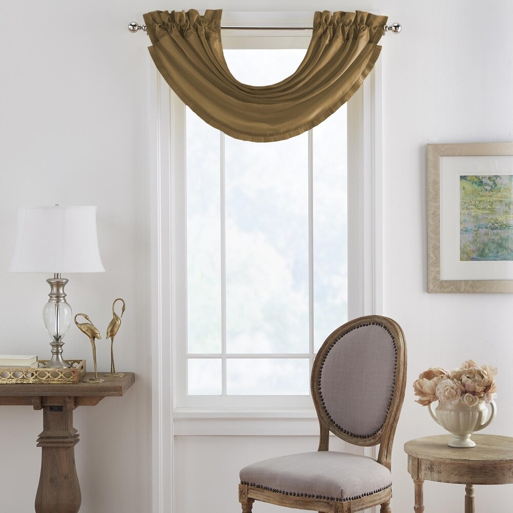 Elrene Versailles Faux Silk Waterfall Window Valance   52\