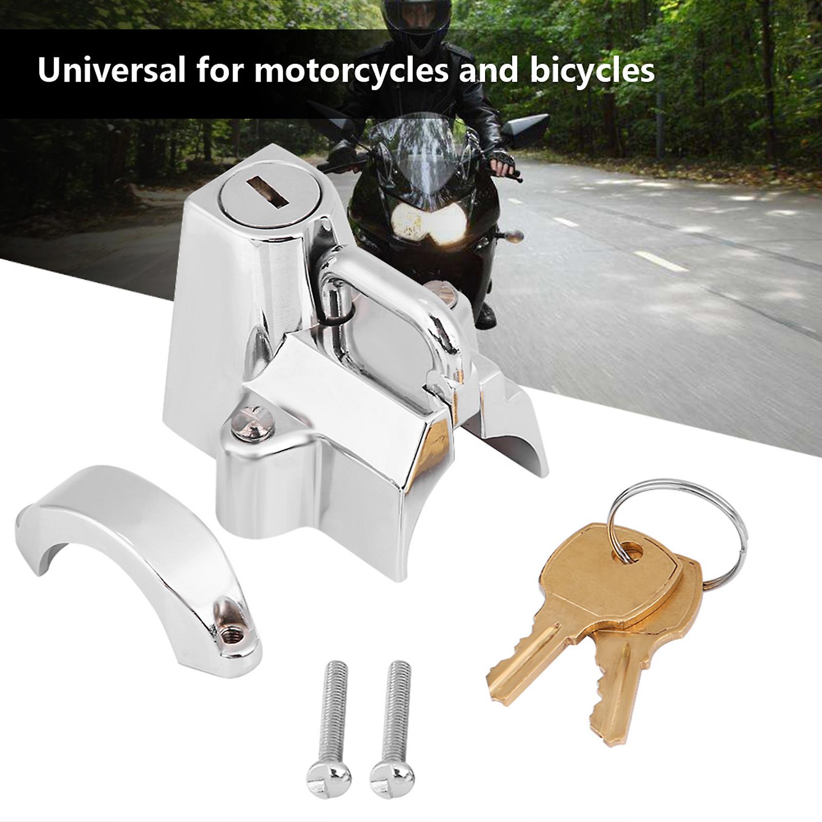 Universal Stainless Steel Motorcycle Motorbike Bike Helmet Lock Hanging Hook With 2 Keys Set