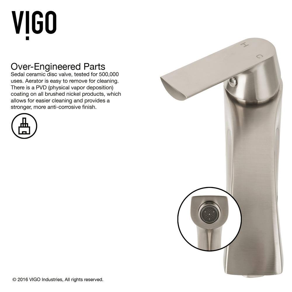 VIGO Glass Round Vessel Bathroom Sink in Frosted White with Linus Faucet and Pop-Up Drain in Brushed Nickel VGT1091