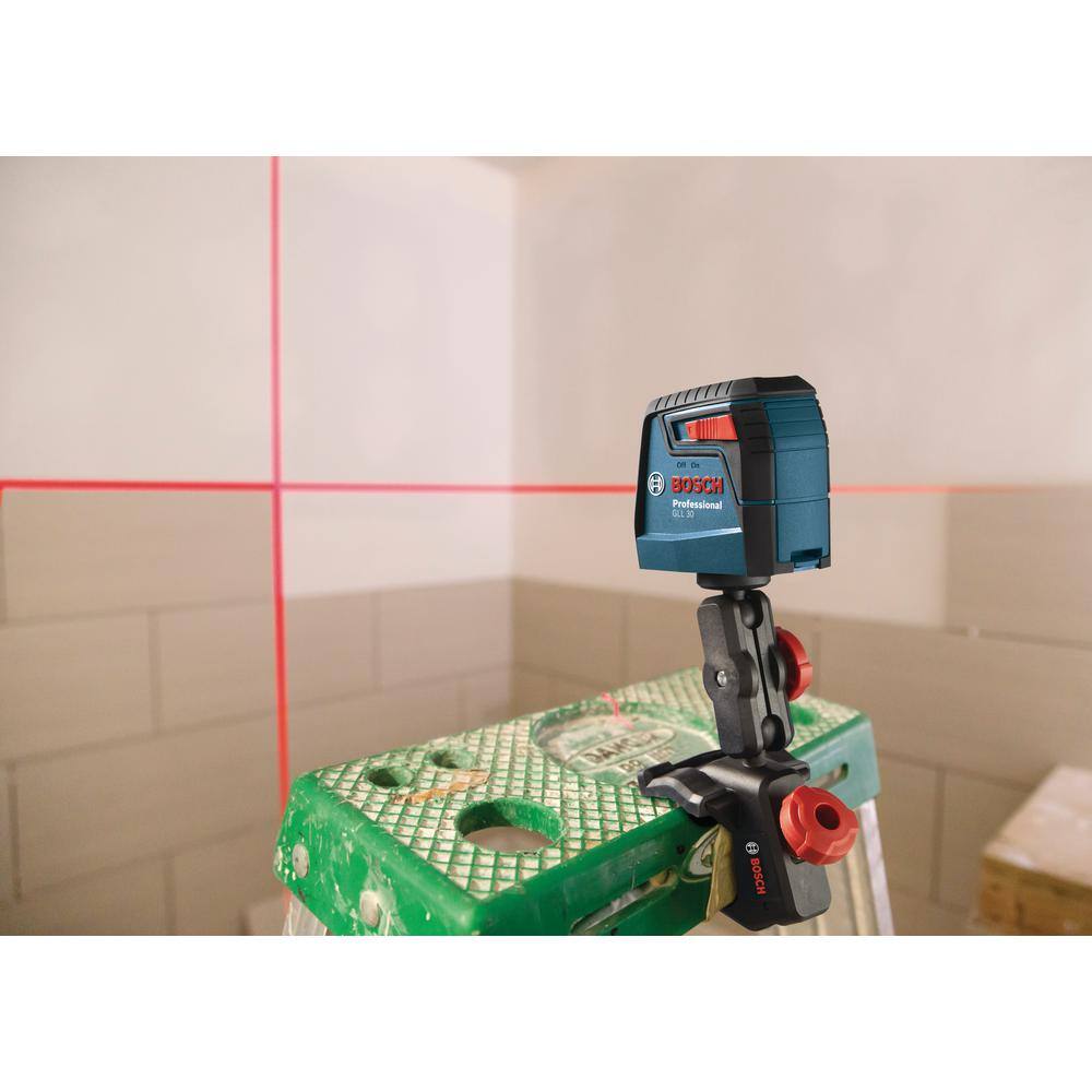 Bosch 30 ft. Cross Line Self Leveling Laser with 360-Degree Mounting Device Plus Compact Tripod with Extendable Height GLL30S+BT150