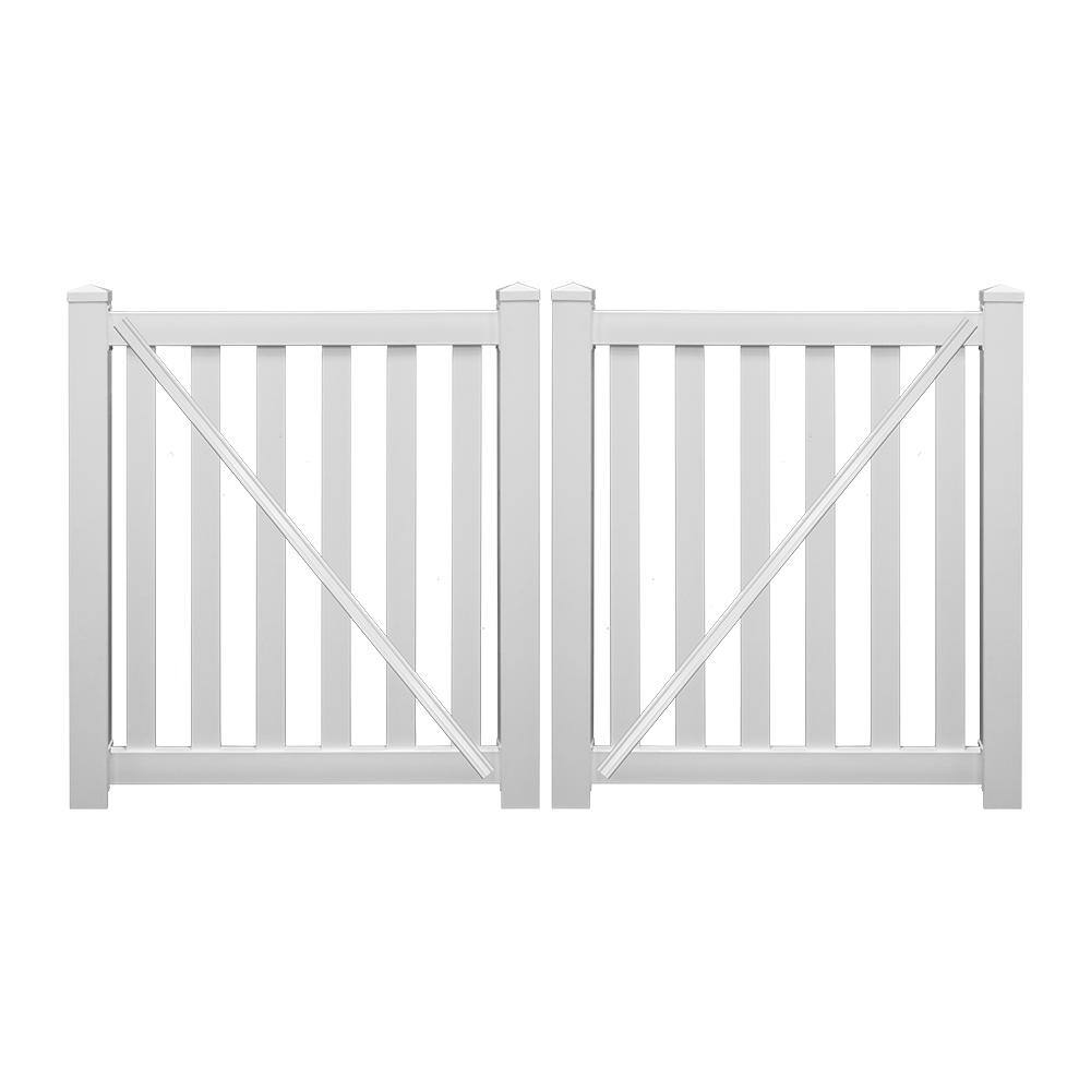 Weatherables Captiva 8 ft. x 4 ft. White Vinyl Pool Double Fence Gate DWPO-3-4X48