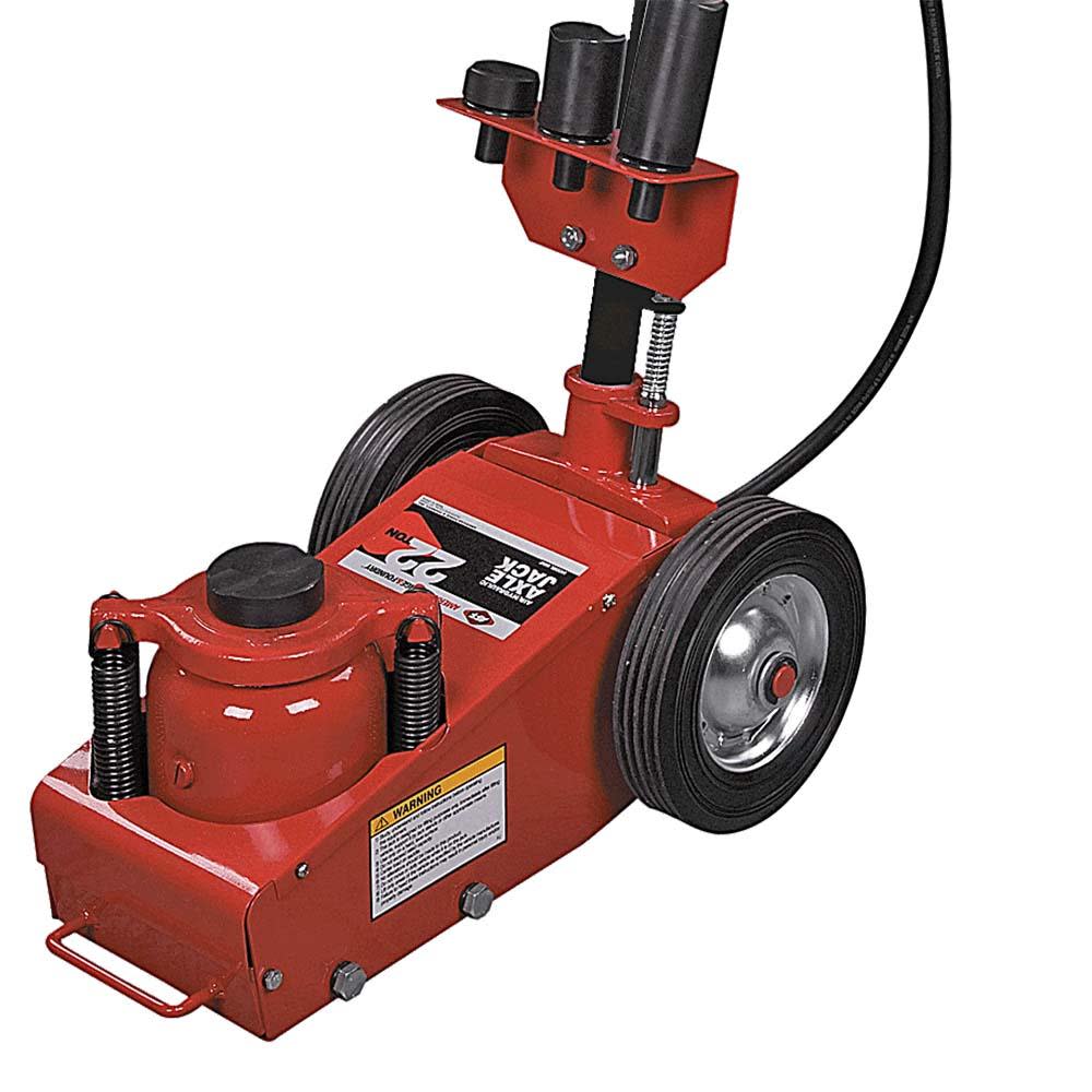 American Forge Air/Hydraulic Axle Floor Jack with 3 Piece Ram Extension Kit 22 Ton Capacity ;