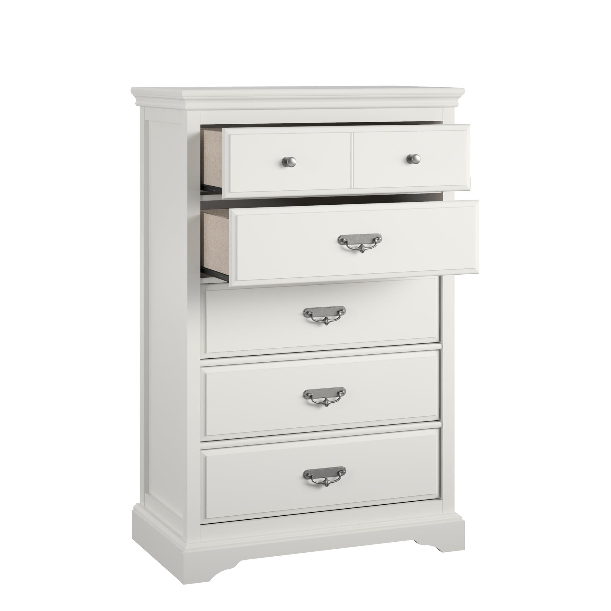 Ameriwood Home Vox 5 Drawer Dresser, White