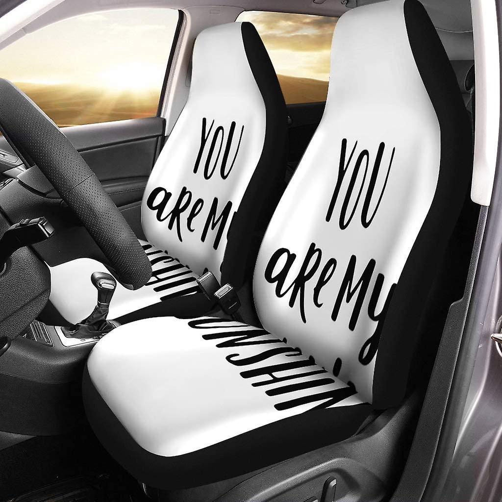 Set Of 2 Car Seat Covers You Are My Sunshine Universal Auto Front Seats Protector Fits For Car，suv Sedan，truck D---45269