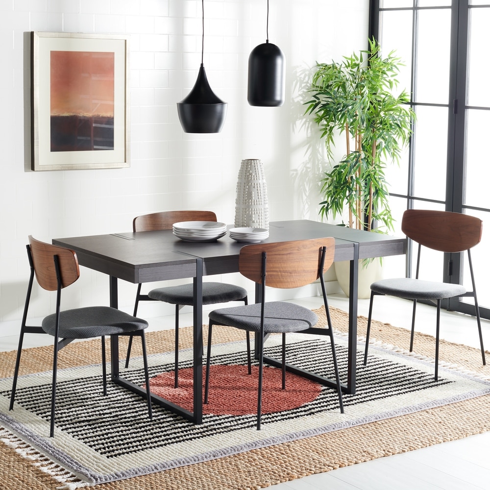 SAFAVIEH Cael Modern Industrial Farmhouse Dining Table   59 in. W x 33 in. D x 30 in. H