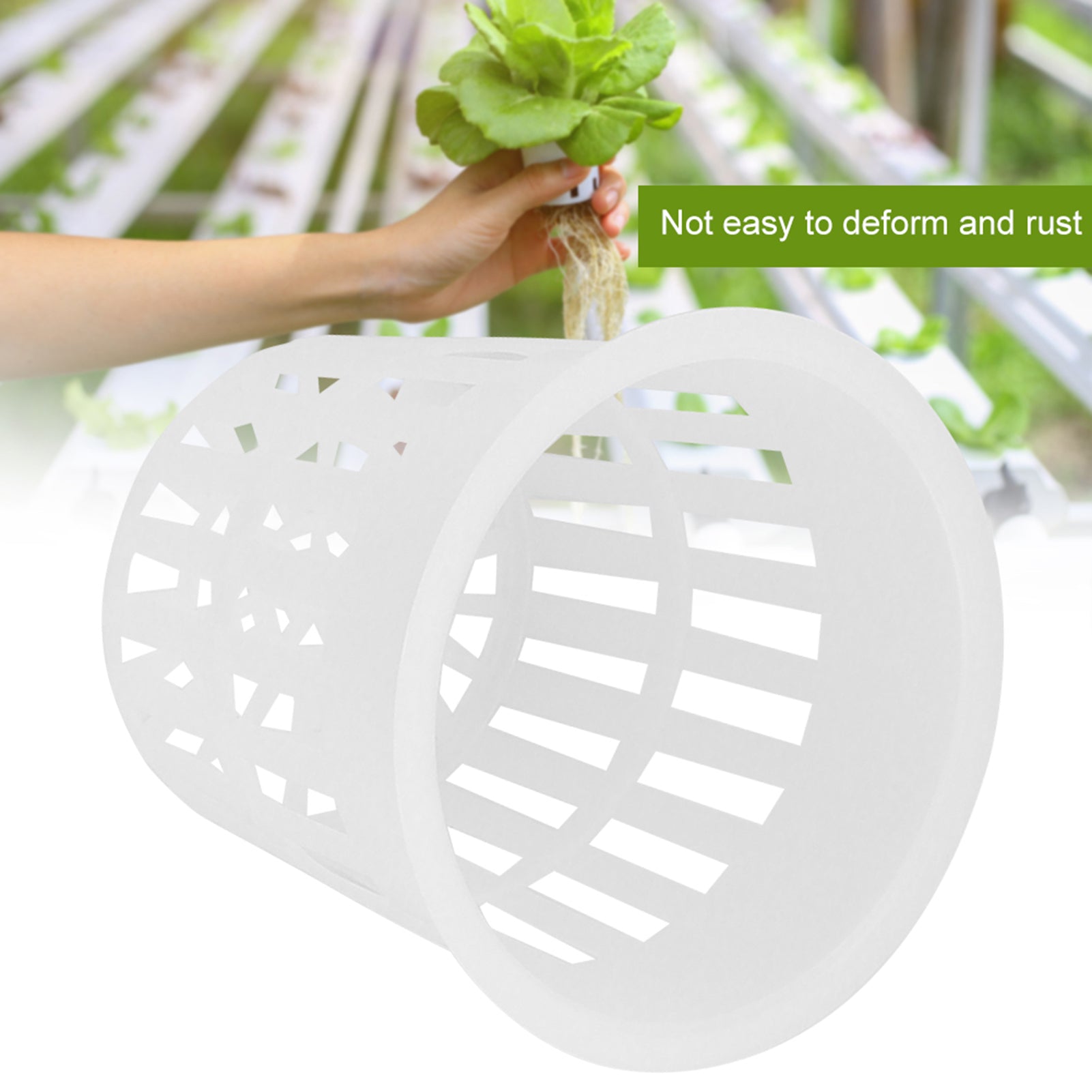 10 Pcs Hydroponic Basket， Hydroponic Pots， Plastic Black/White Plant Growing Flower Growing For Balcony For Garden