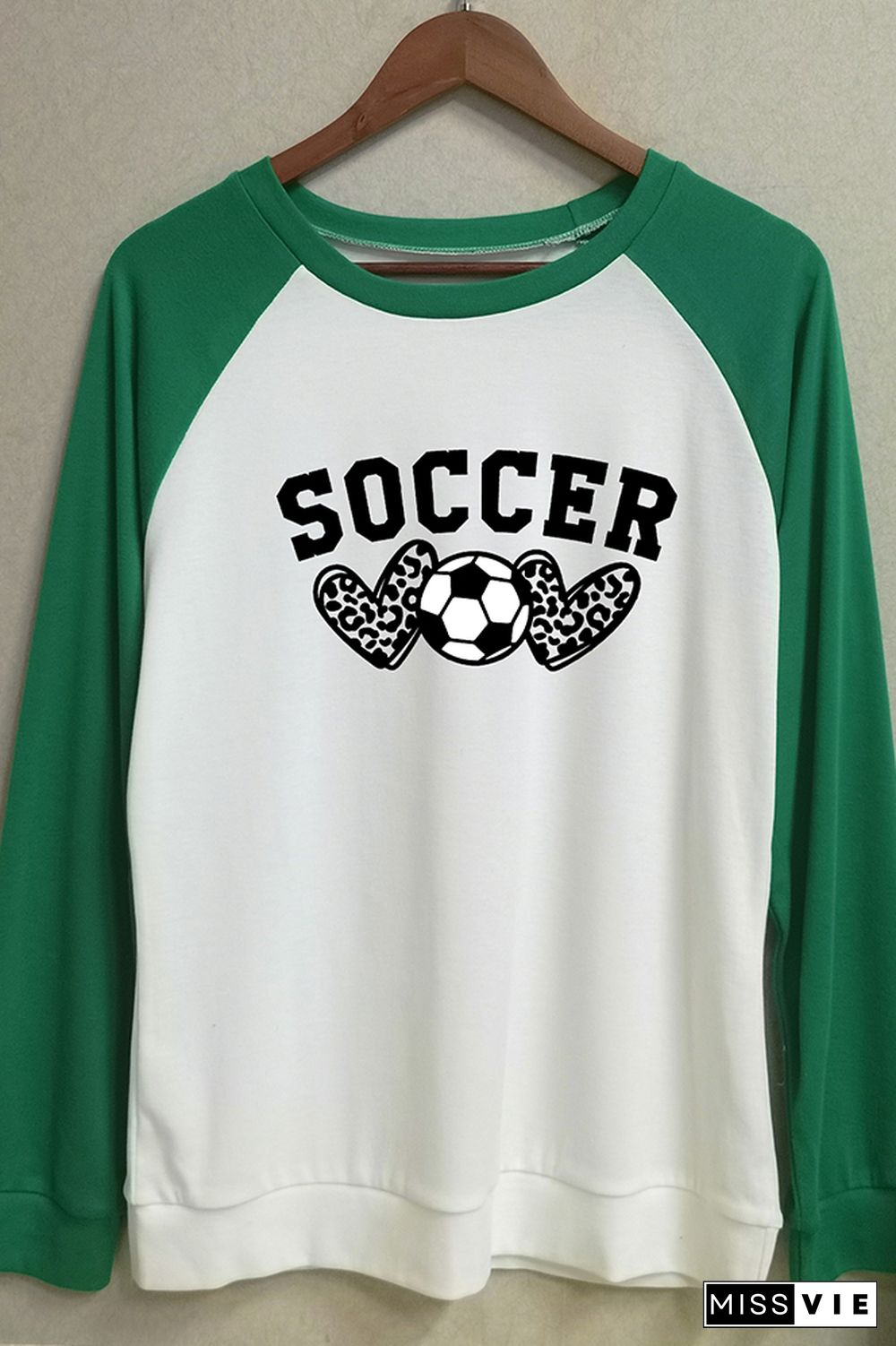 Soccer, Leopard Heart Graphic Tee Wholesale