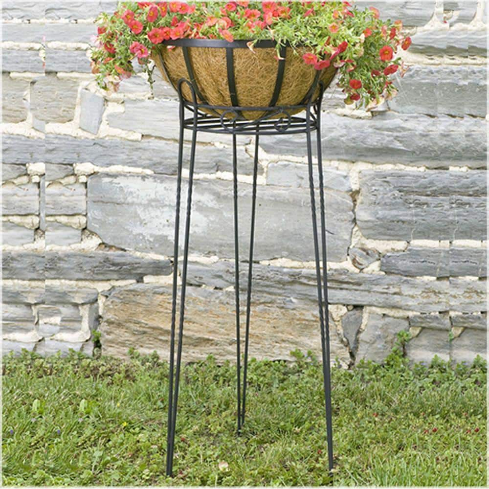 Gilbert and Bennett 30 in. Canterbury Scroll Top Metal Plant Stand SCBPS1030-B