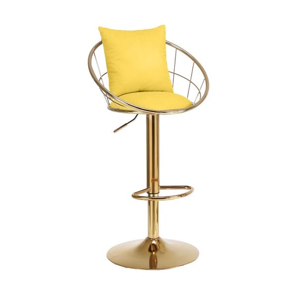 360 Degree Rotation Adjustable Height Velvet Barstool