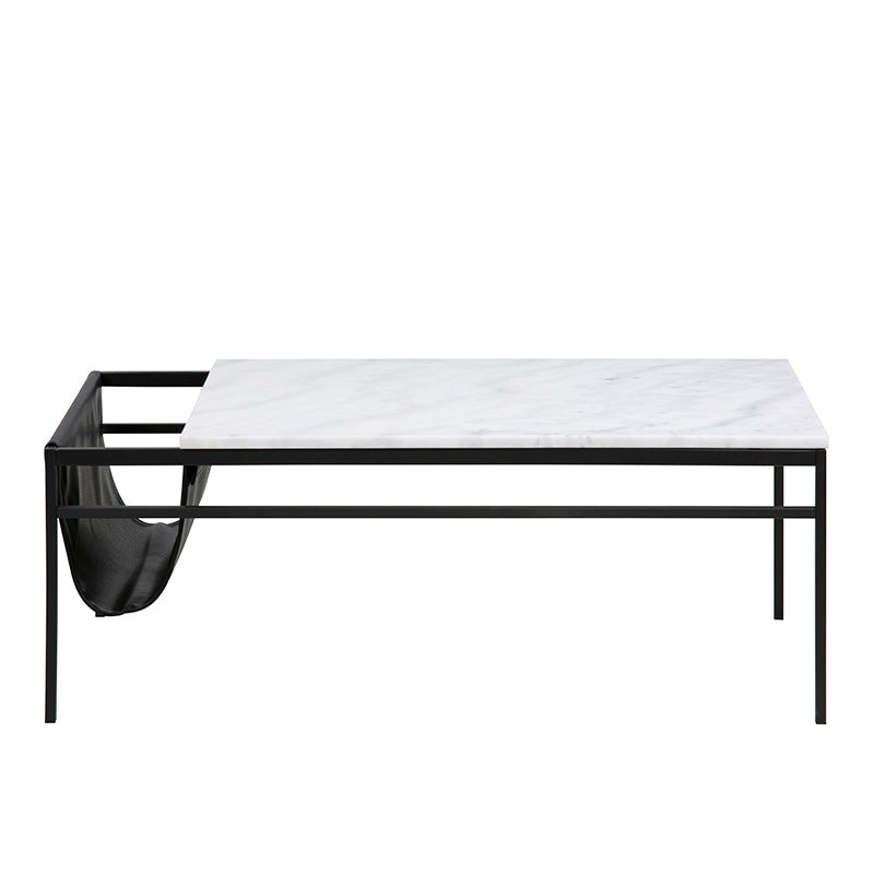 DARIEN Marble Coffee Table 115cm - White & Black