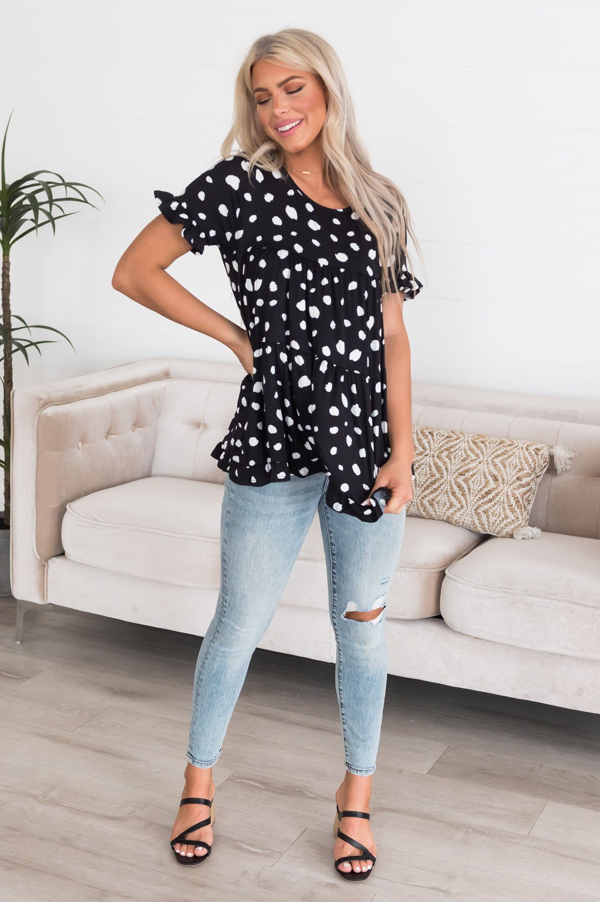 Easily Spotted Modest Babydoll Blouse