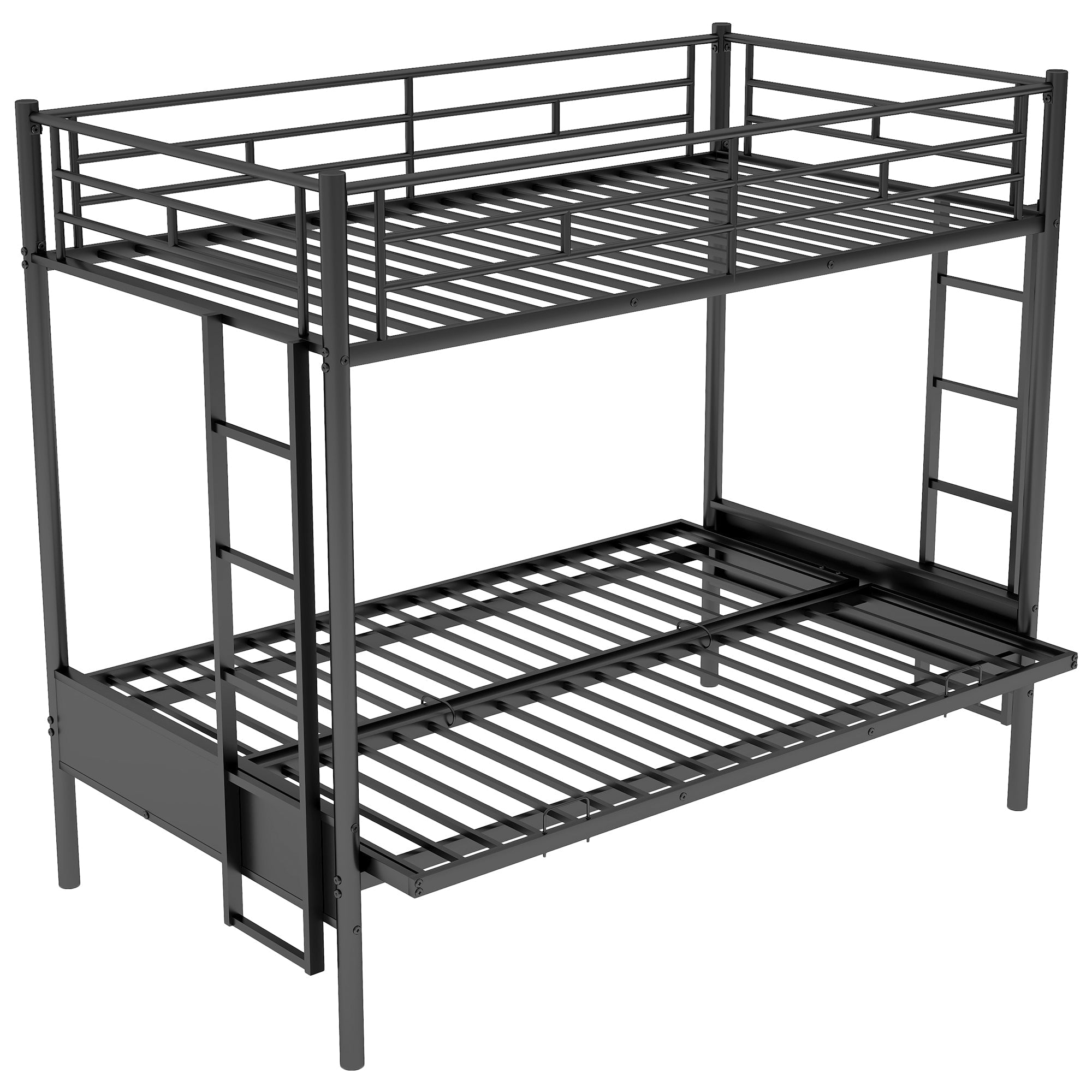 Merax Twin-over-Full Futon Metal Bunk Bed for Children's Bedroom