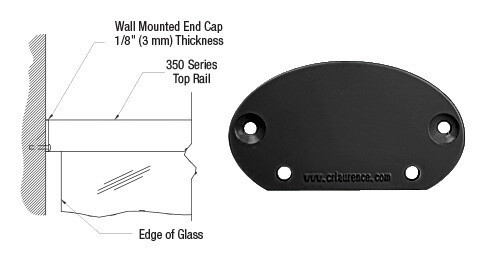 CRL 350 Series Wall Mount End Cap