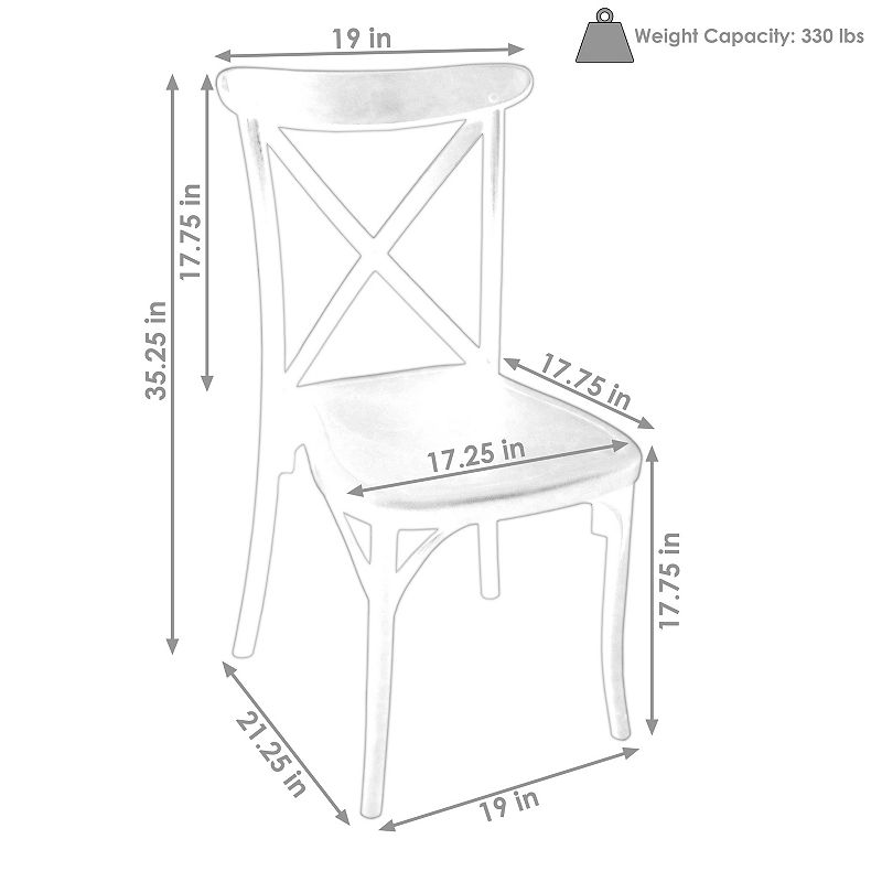 Sunnydaze Bellemead Plastic Patio Dining Chair - Coffee - Set of 2