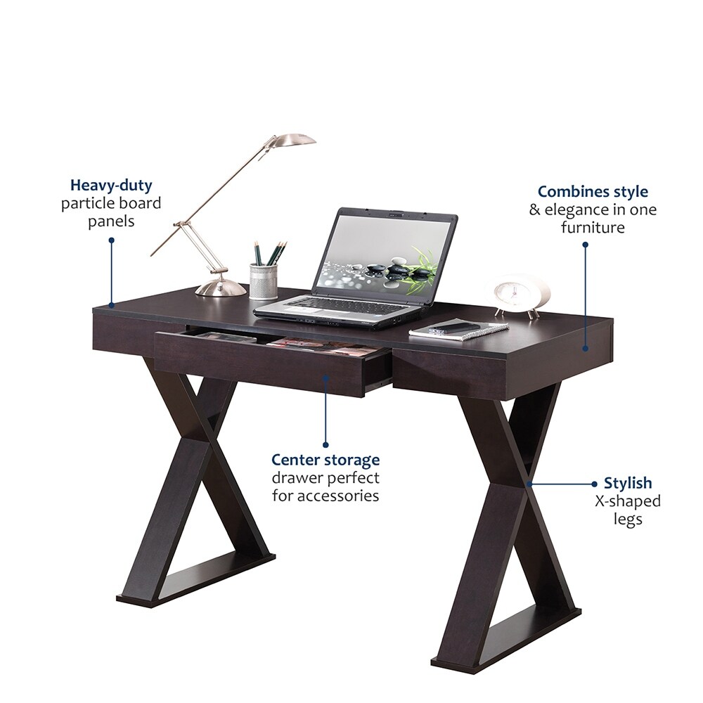 Espresso Trendy Writing Desk with Drawer