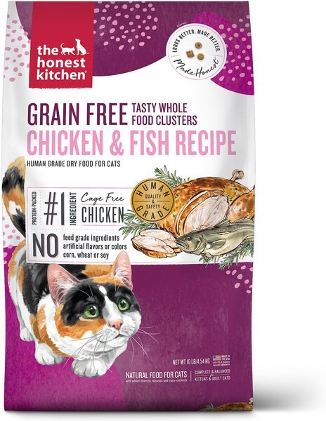 The Honest Kitchen Whole Food Clusters Grain-Free Chicken and Fish Dry Cat Food