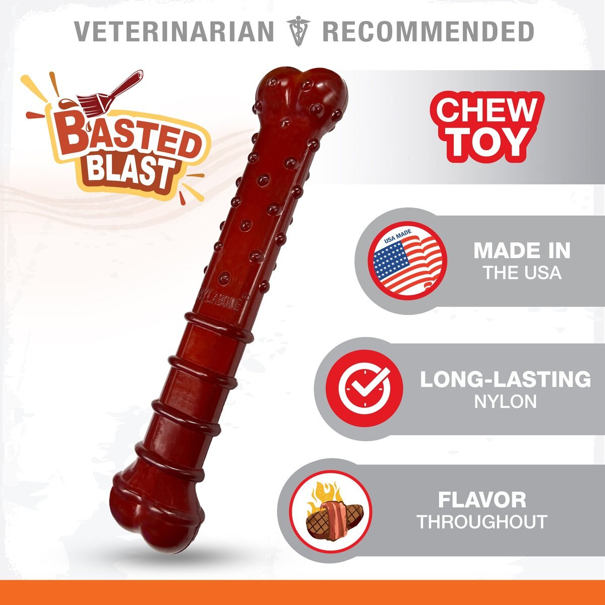 Nylabone Power Chew Basted Blast Flavored Dog Chew Toy