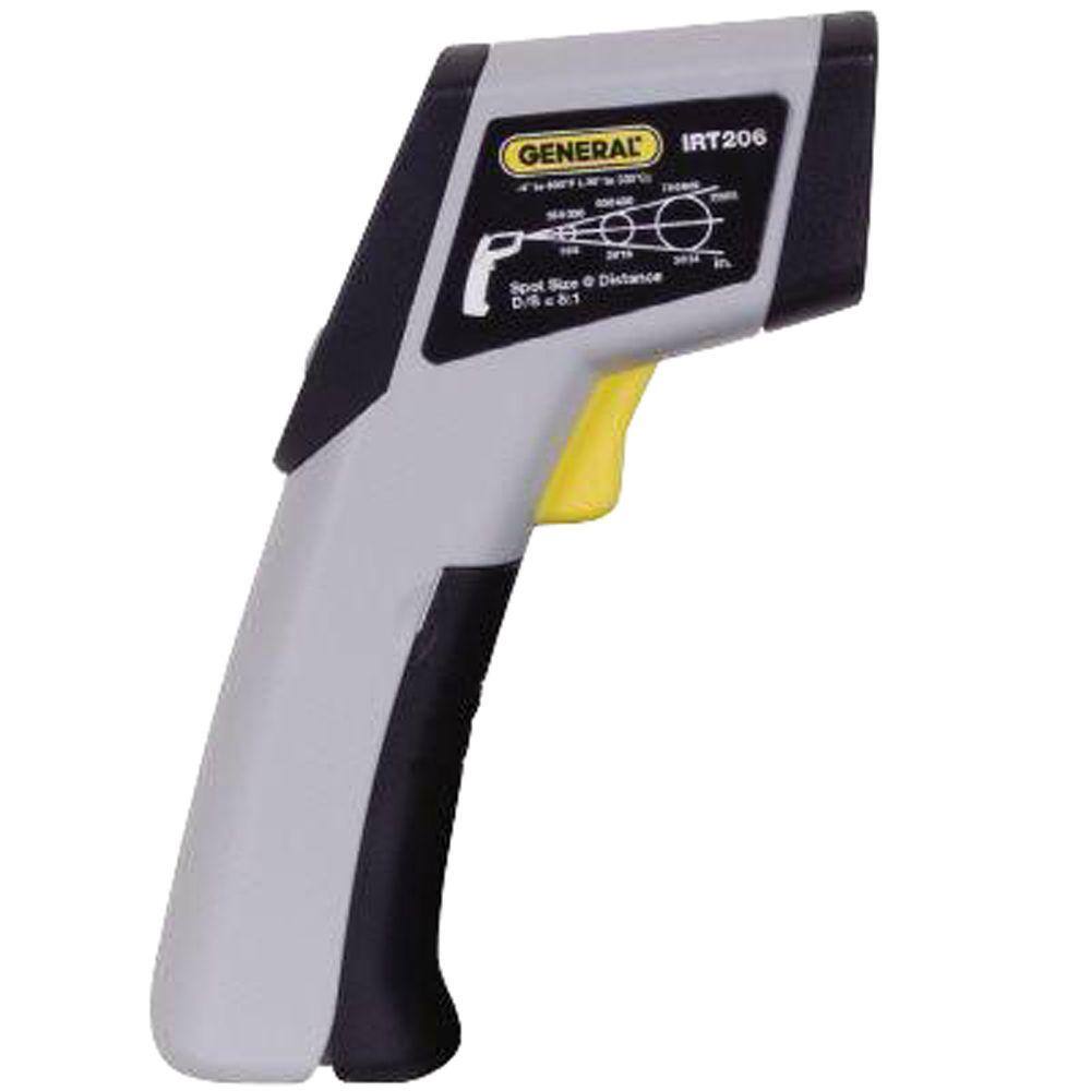 General Tools Laser Temperature Infrared Thermometer Gun with 8:1 Spot Ratio Max Temp 608 Degree with Backlit LCD display IRT206