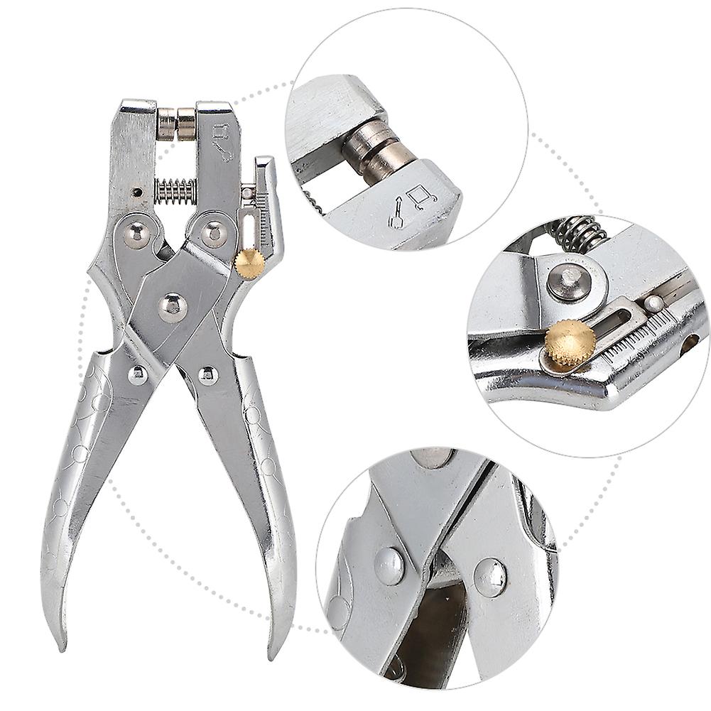 Multi-function Punch Pliers Silver 60# Steel Electroplated Eyelet Hole Punching Tool