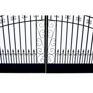 ALEKO Venice Style 14 ft. x 6 ft. Black Steel Dual Driveway Fence Gate DG14VEND-HD