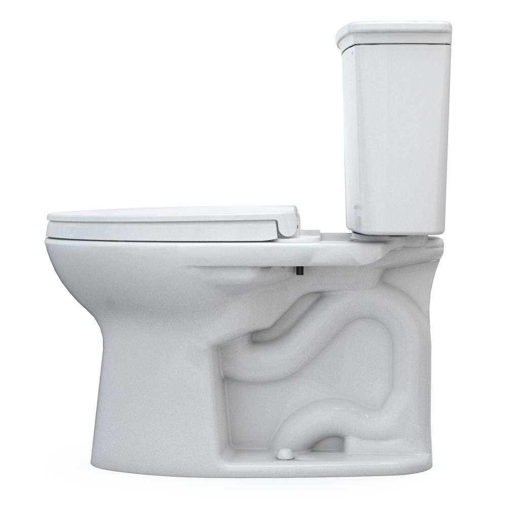 TOTO Drake 2-Piece 1.28 GPF Single Flush Elongated ADA Comfort Height Toilet w 10in Rough-In in Cotton White Seat Included MS786124CEFG.10#01