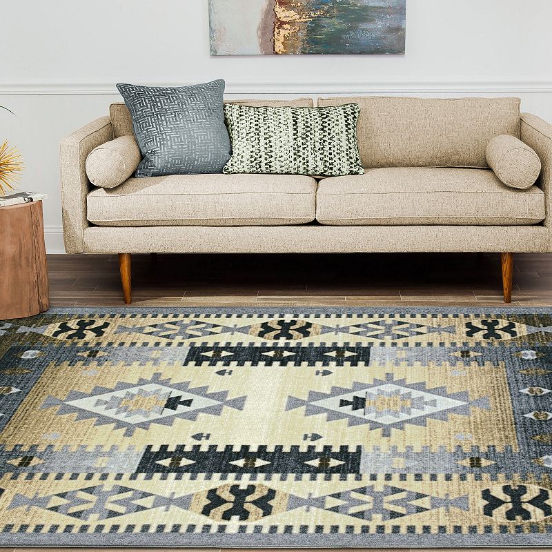 Superior Motega Aztec Non-Slip Indoor Area Rug or Runner