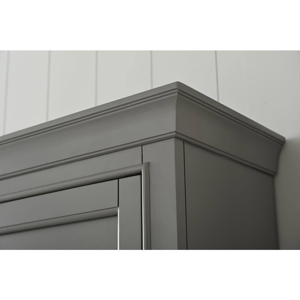 Design Element Milano 84 in. W x 22 in. D x 73 in. H Modular Bath Vanity in Gray with White Quartz Top ML-84MC-GY