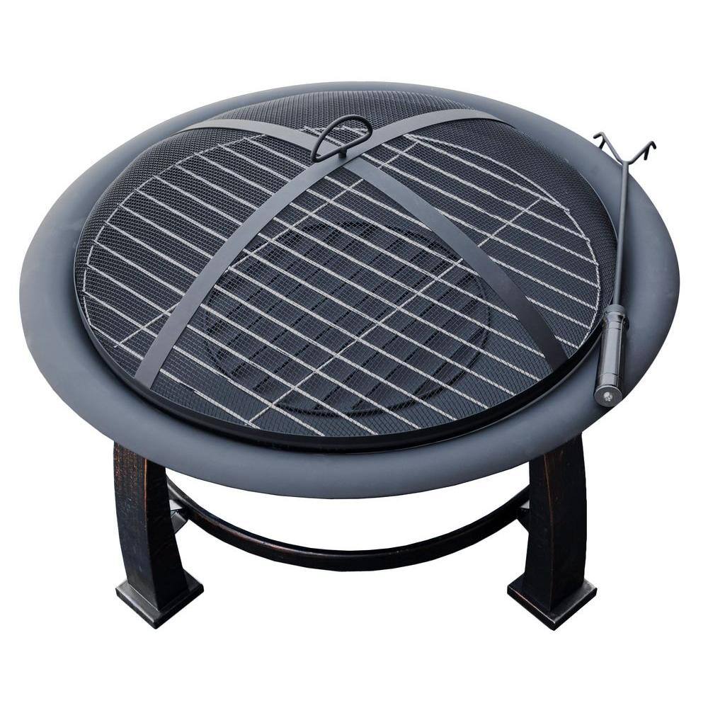 AZ Patio Heaters 30 in. Wood Burning Firepit in Black FT-235