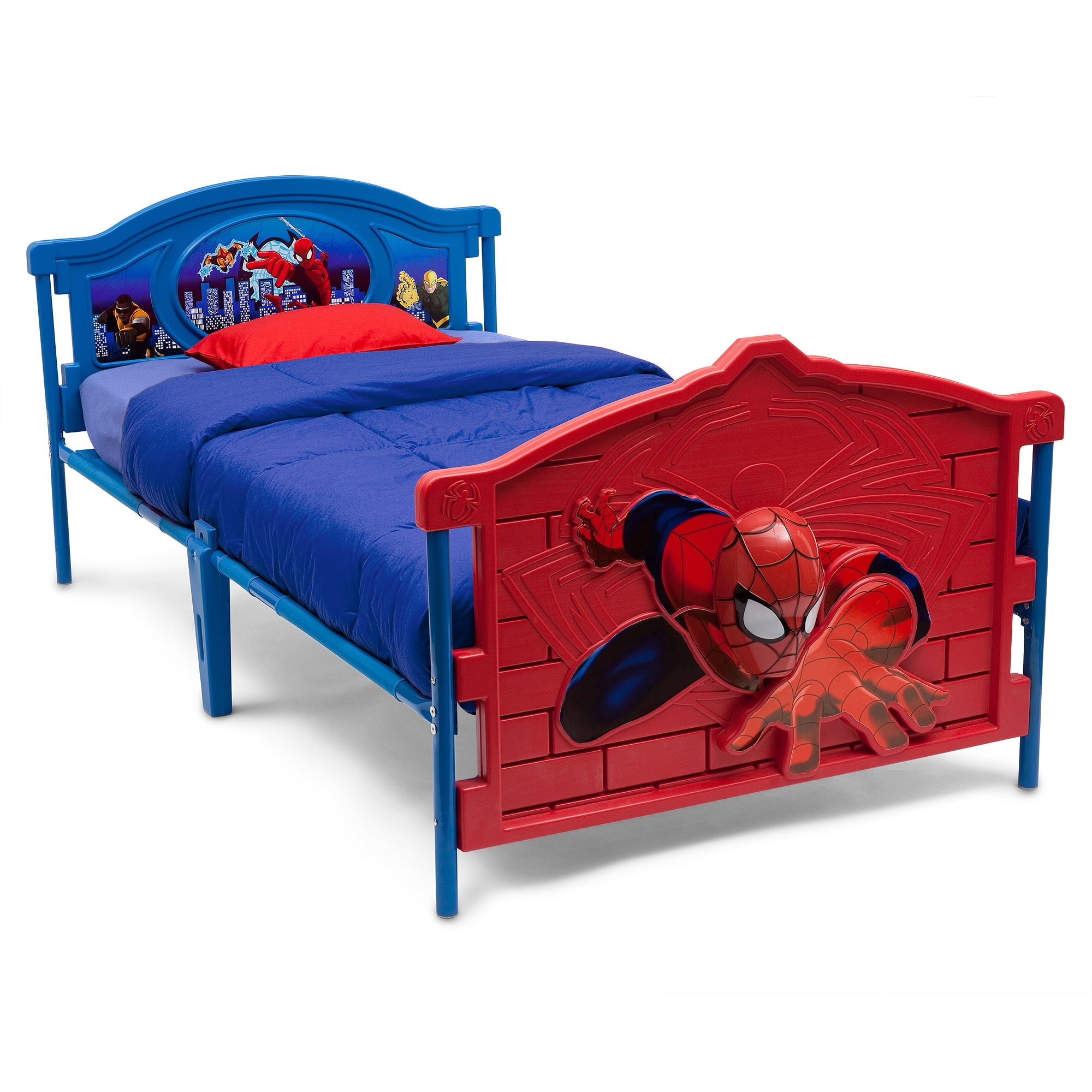 Delta Children Marvel Spider-Man 3D Plastic Twin Bed, Red