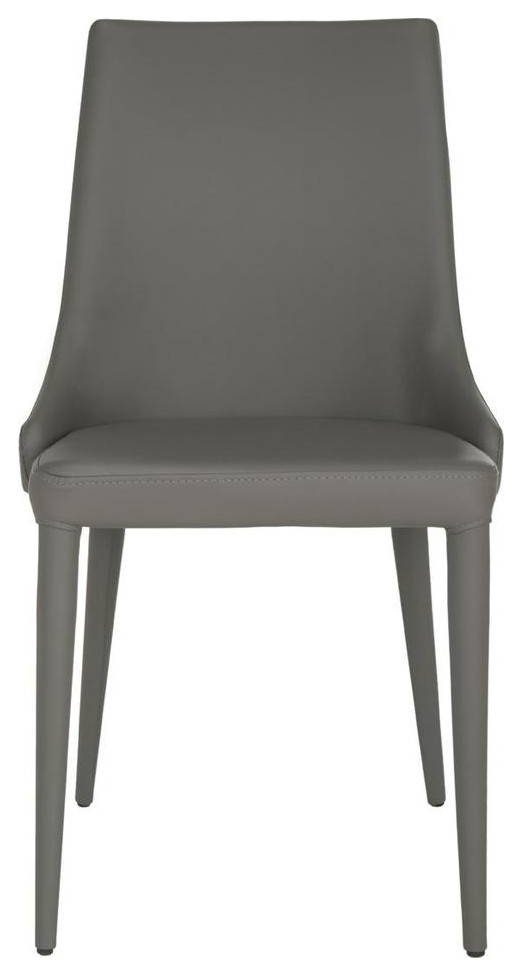 Maysa 19 quotH Leather Side Chair Gray   Midcentury   Dining Chairs   by V.S.D Furniture  Houzz