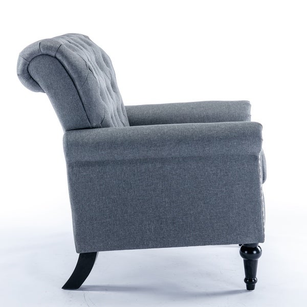 JASIWAY Tufted Linen Accent Chairs Upholstered Single Sofa