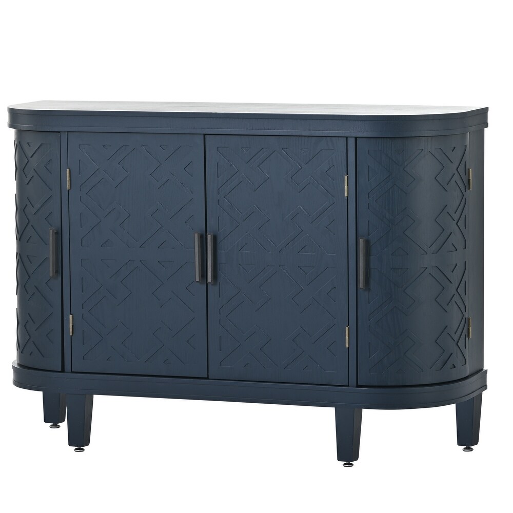 Accent Storage Cabinet Sideboard Wooden Cabinet with Antique Pattern Doors